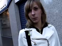 Skinny teen casting babe on old ugly man